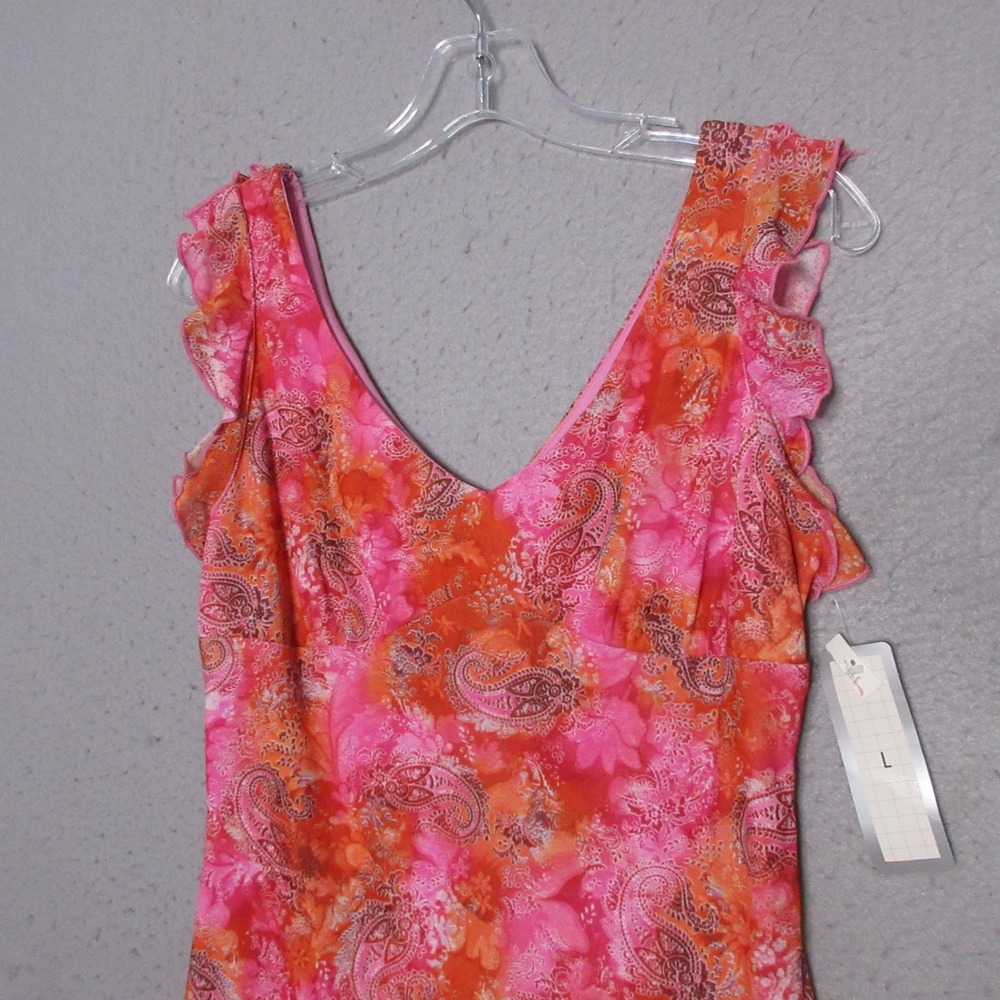 Vintage La Belle Dress Floral Paisley Ruffle Y2K 90s Fairy Boho Ruffle USA NWT